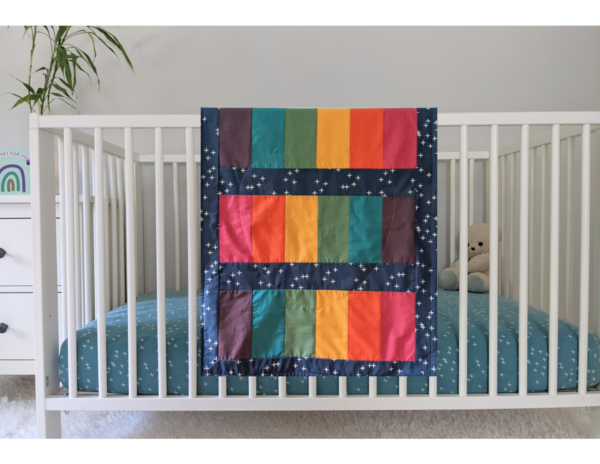 Star Background Patchwork Color Block Organic Cotton Baby Blanket | The Eclectic Chic Boutique