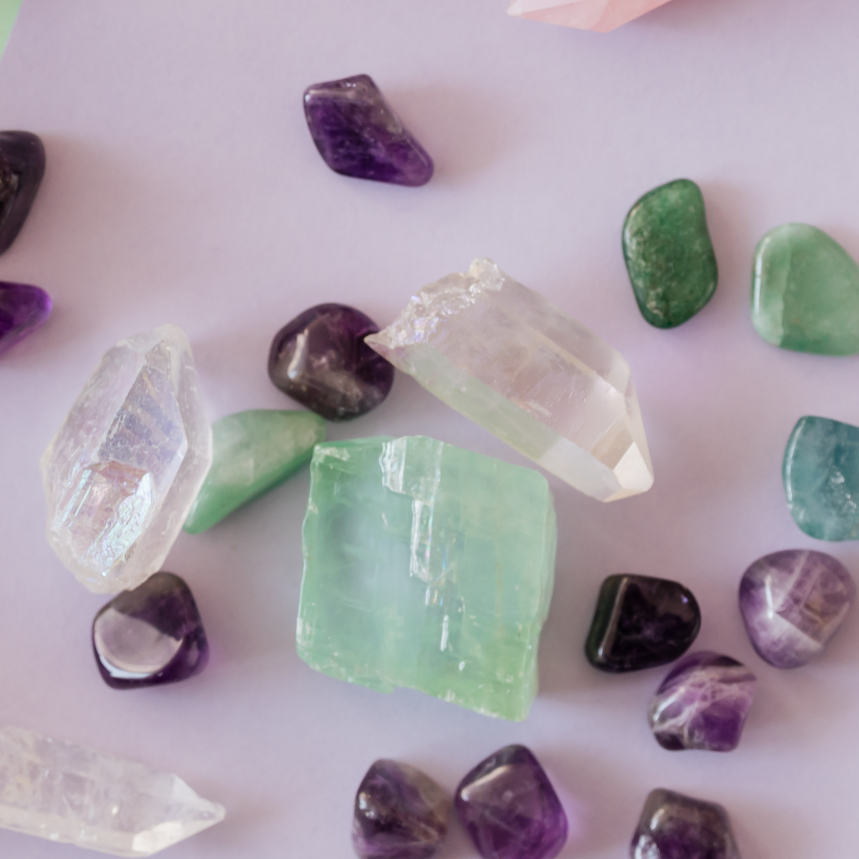 A collection of healing crystals | The Eclectic Chic Boutique
