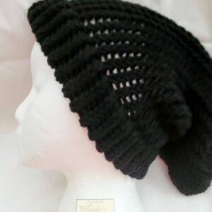 black knit slouchy hat
