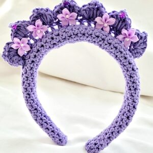Headband, Crochet Headband - Lavender Tiara