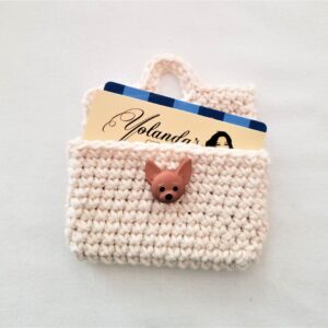 crochet gift card holder with chihuahua button, Yolanda's Creations
