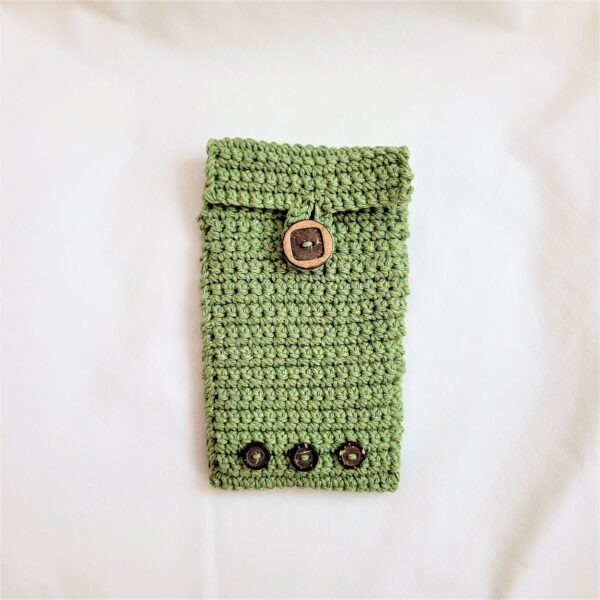 sage crochet phone bag, Yolanda's Creations