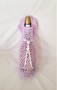 lavendar crochet wine bottle bag, Yolanda's Creations