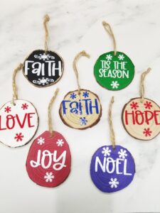 Wood Slice Christmas Ornaments