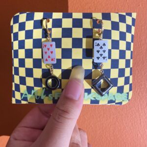Playing card laver back earrings