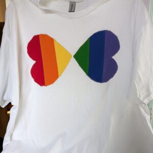 White gay pride t-shirt