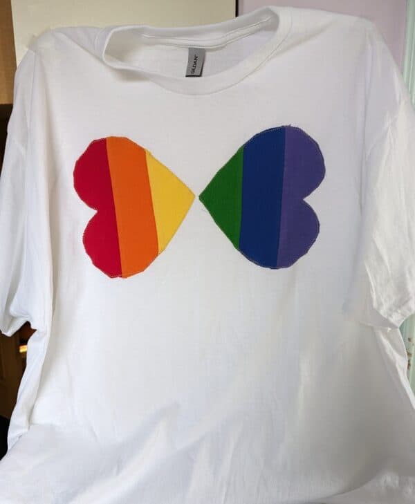 White gay pride t-shirt