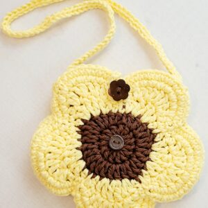 Purse, Crochet Flower Purse, Small Purse - Sunset Harvest Blossom