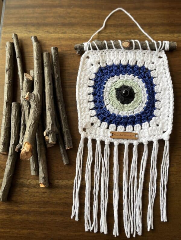 Crochet Evil Eye Wall Hanging Decor
