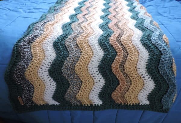Folded Crochet Ripple Throw Blanket