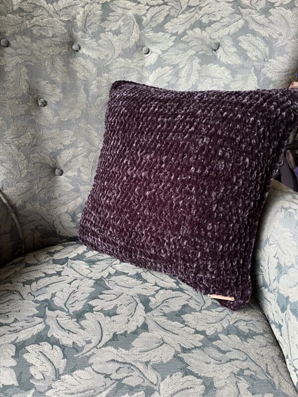 Black Velvet Crochet Pillow