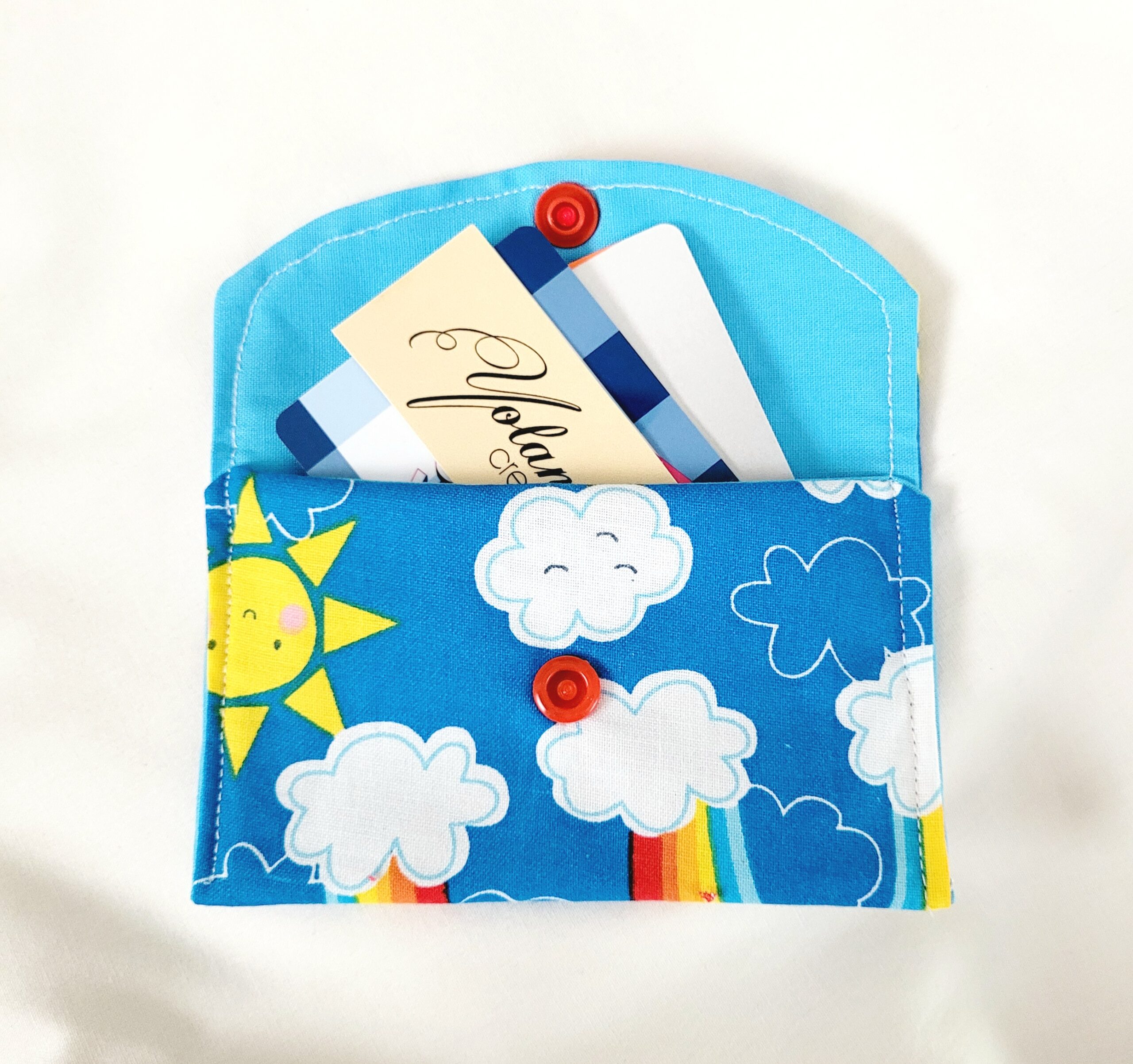 Gift Card Multi-Purpose Holder, Fabric - Blue Rainbow - Image 2