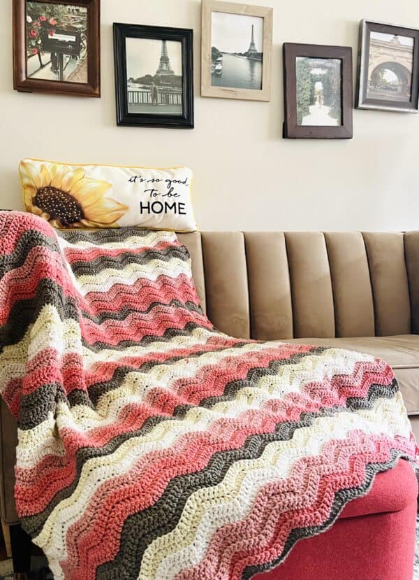 Ripples of Joy Crochet Throw Blanket - Crochet Ripple Throw Blanket - Crochet Ripple Afghan