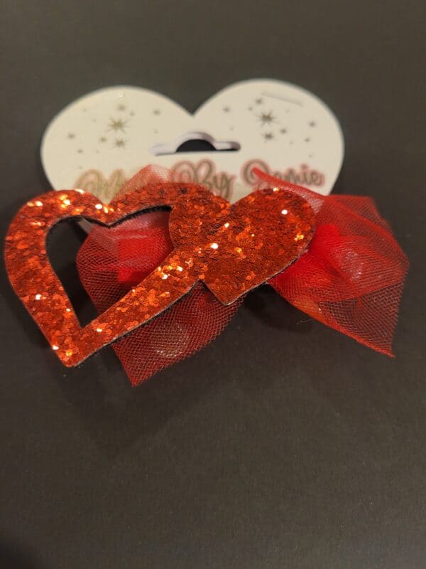 Double Heart Love Hairbow - Image 2