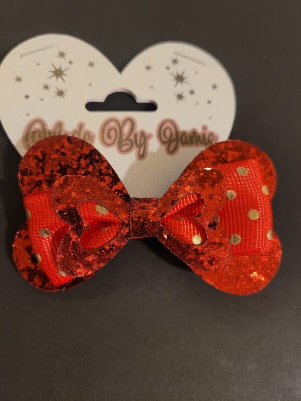 Double Heart Hairbow