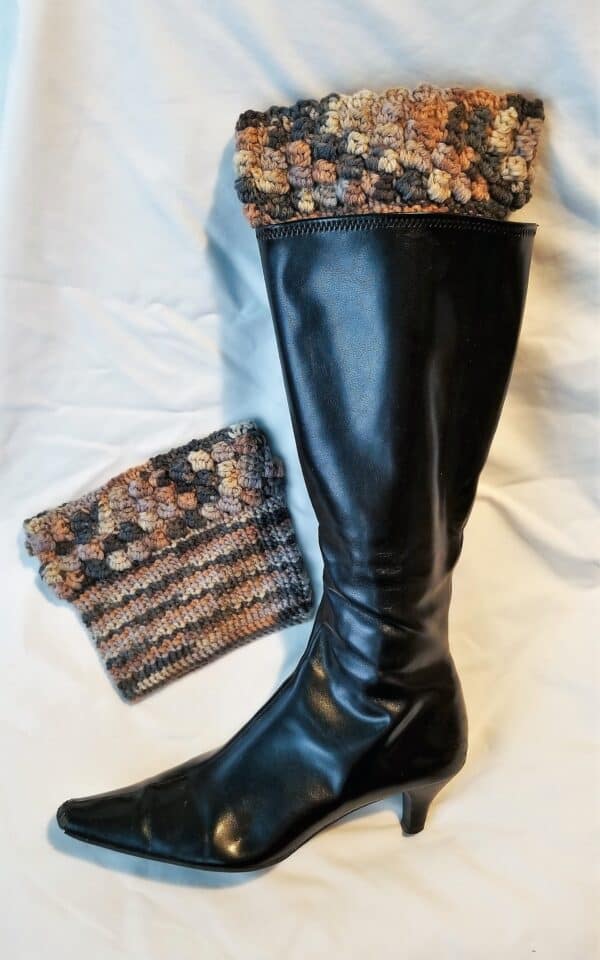 Boot Cuffs / Boot Toppers - Brown/Grey