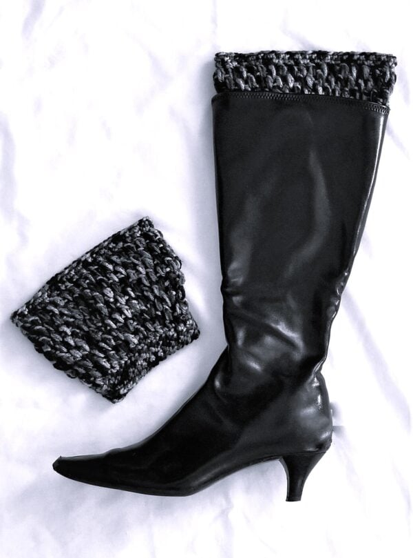 Boot Cuffs / Boot Toppers - Black/Grey