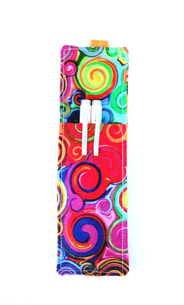 Pen/Pencil Holder Bookmark - Colorful Swirls - Image 4