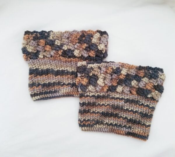 Boot Cuffs / Boot Toppers - Brown/Grey - Image 2