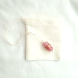 Fabric Reusable Tea Bag, Muslin Cotton Fabric, Pink Bead