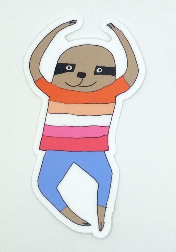 Lesbian flag sloth sticker