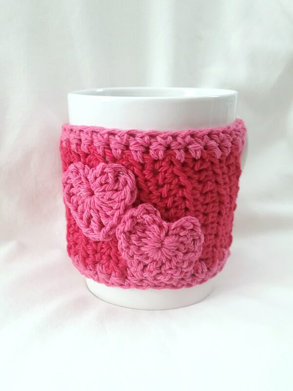 Cup Cozy - Red/Fuschia Heart