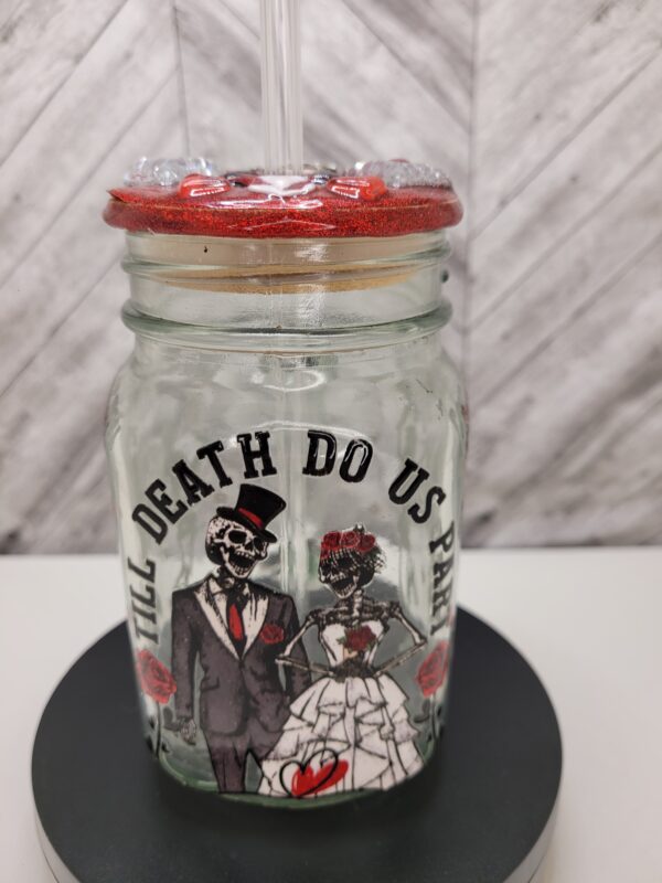 Valentine Skeleton Couple Mason Jar