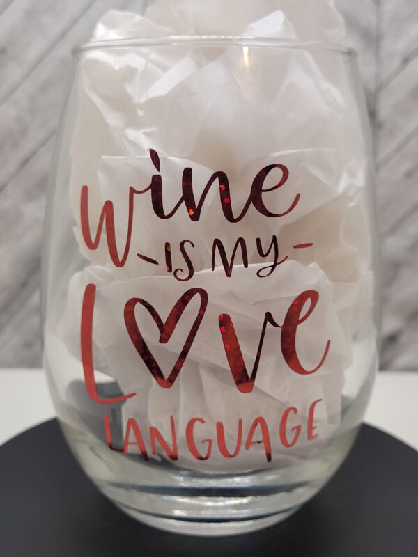 Love Language Large Wine Glass