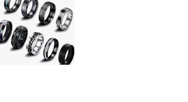 Anxiety Fidget Rings for Adults - Black, Silver and Gold