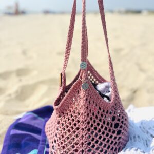 Pink Crochet Market Bag