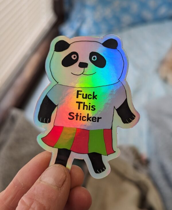 Holographic Panda Sticker