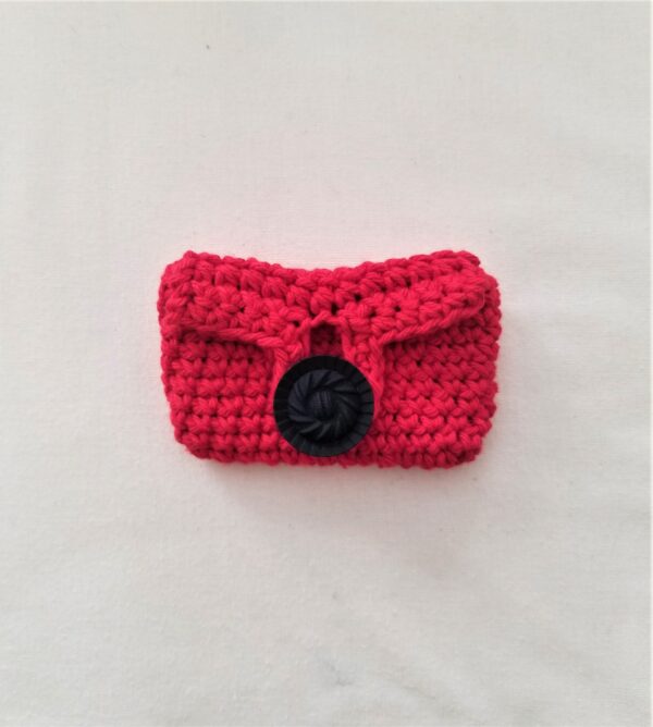 Gift Card Holder - Red with Black Swirl Button