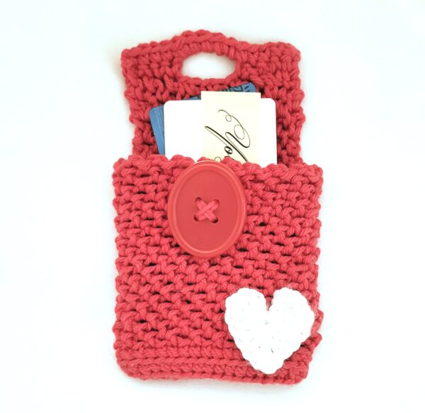 Gift Card Holder - Red Rose with White Heart - Image 2