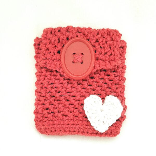 Gift Card Holder - Red Rose with White Heart