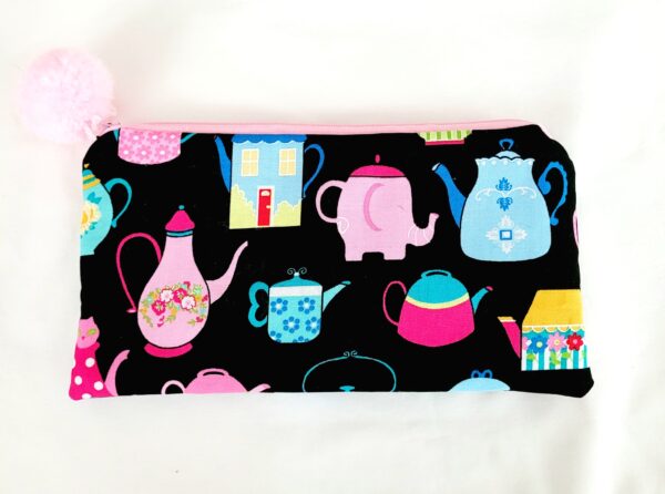 Fabric Zipper Pouch Bag - Tea