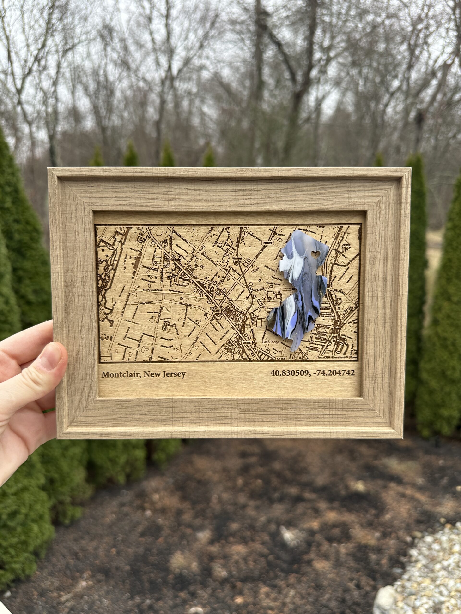 Montclair NJ Framed Topograph