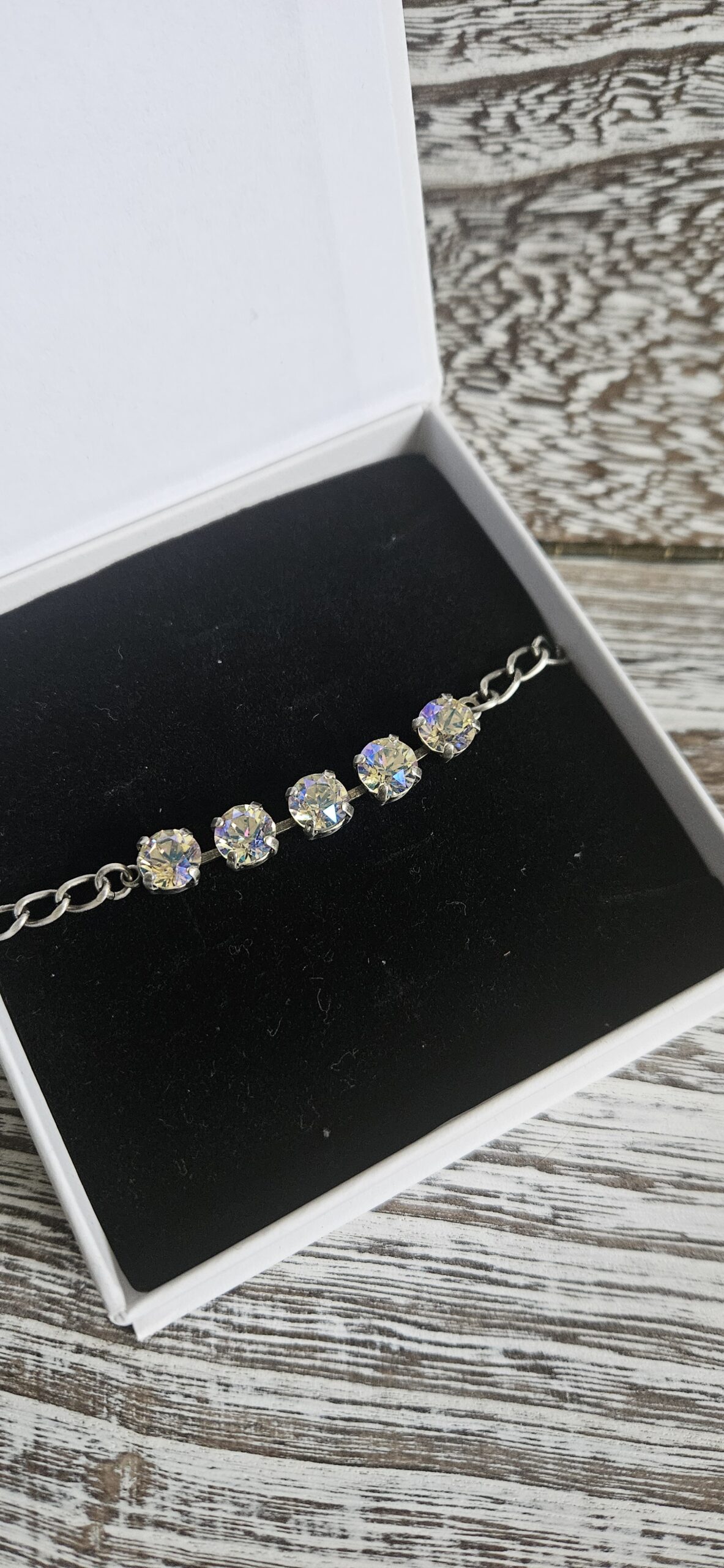 Antique Silver Moonlight Crystal bracelet 3