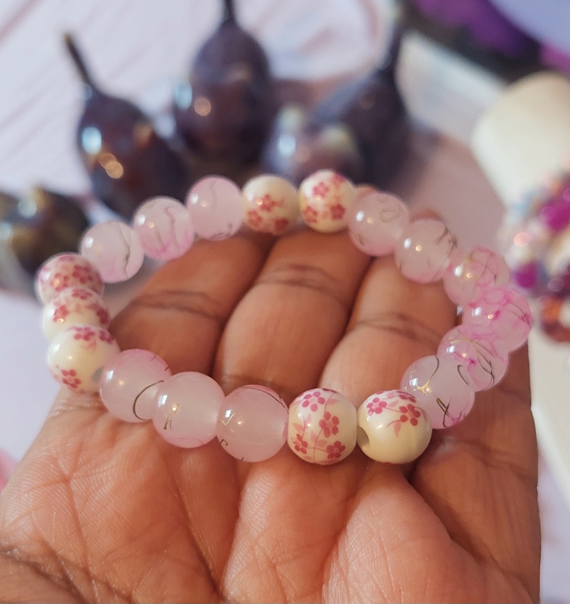 "Pinky Flowers" Bracelet - Image 2