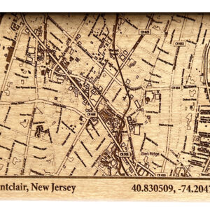 Montclair Topographic Map Wooden Magnet