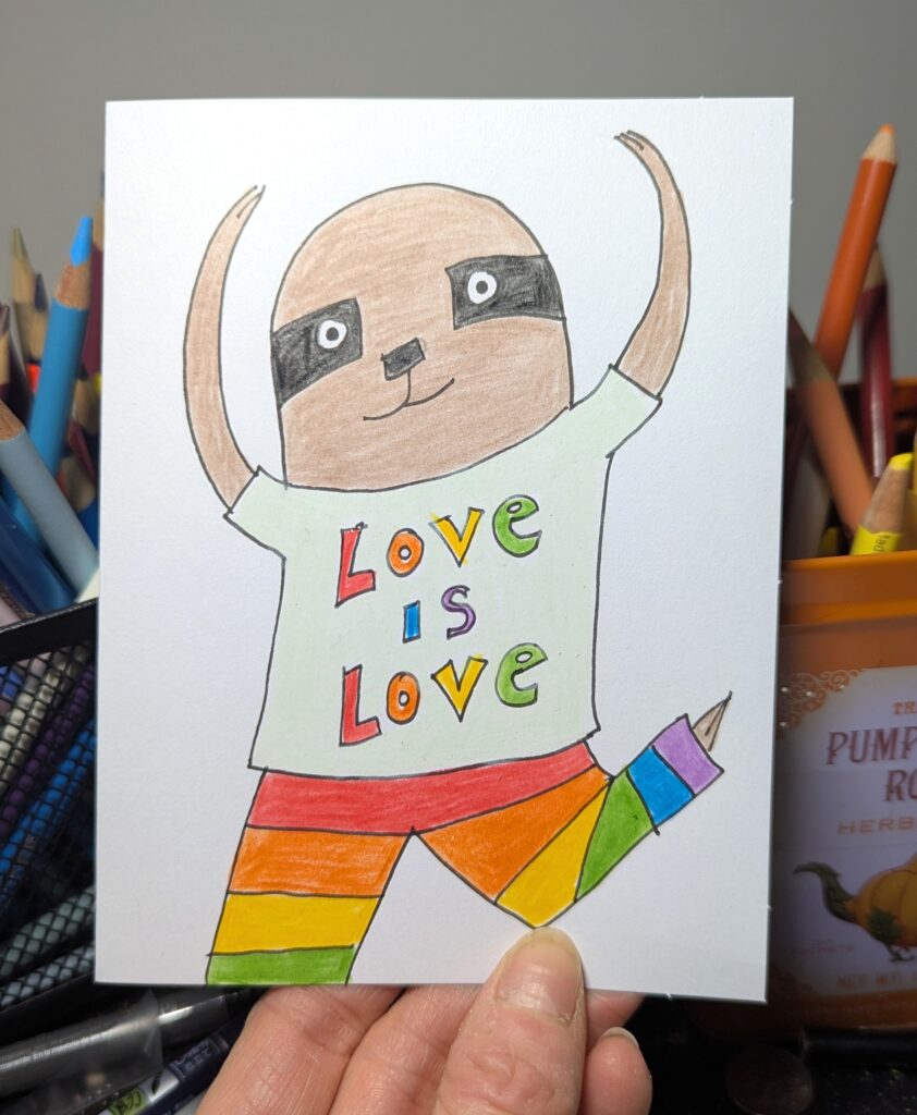 Pride sloth card