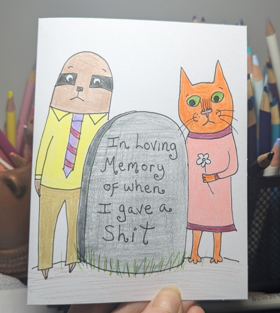 Weird Any Occasion Card with Sloth and Cat
