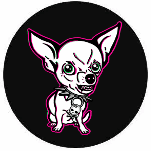 Angry Chihuahua button (black)
