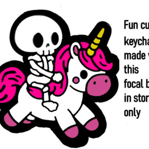 Skeleton Riding Unicorn Keychain