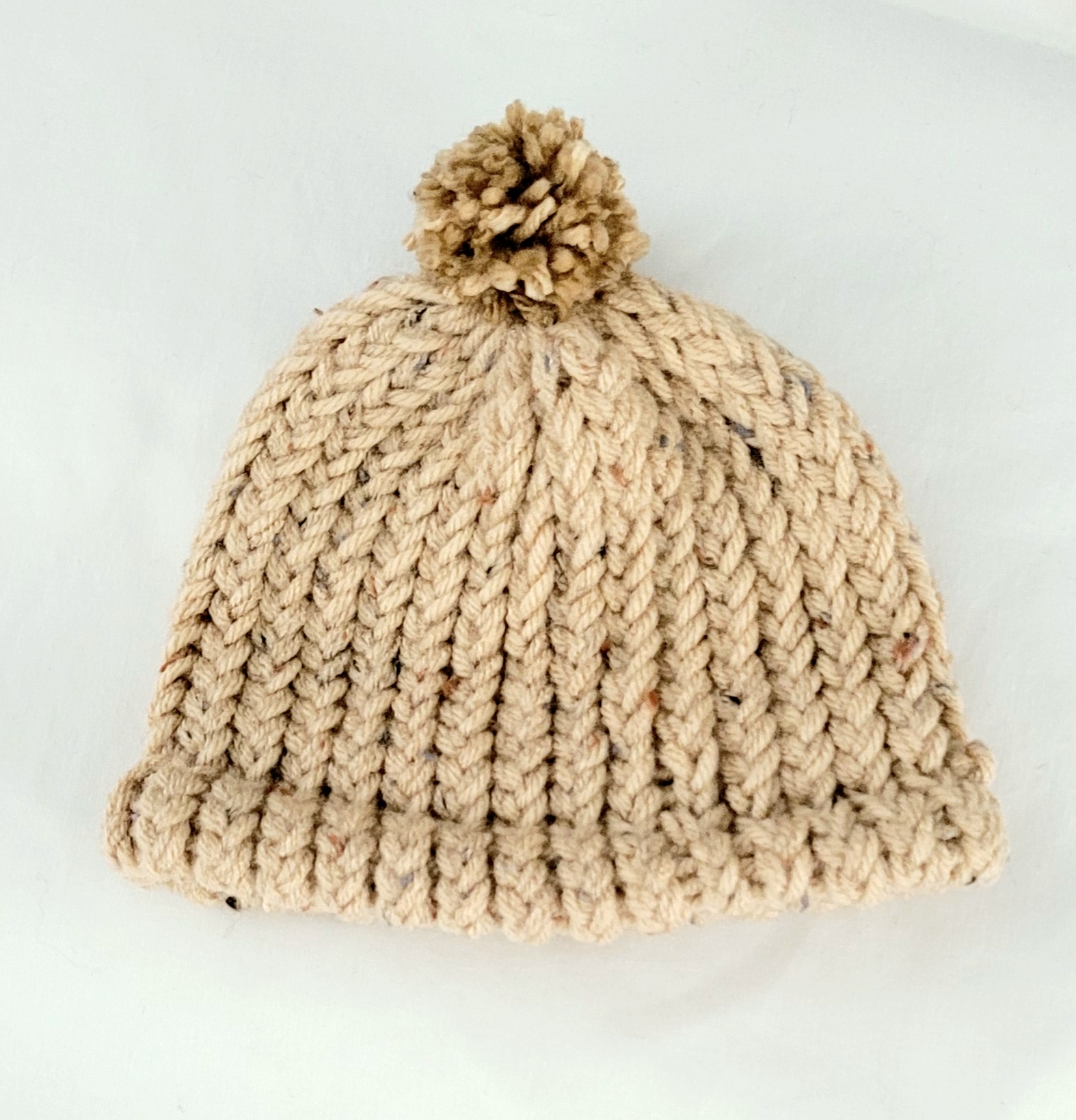Baby Crochet Hat - Beige Fleck - Newborn