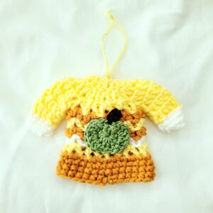 Gift Card Holder & Ornament - Candy Corn Pumpkin Mini Sweater