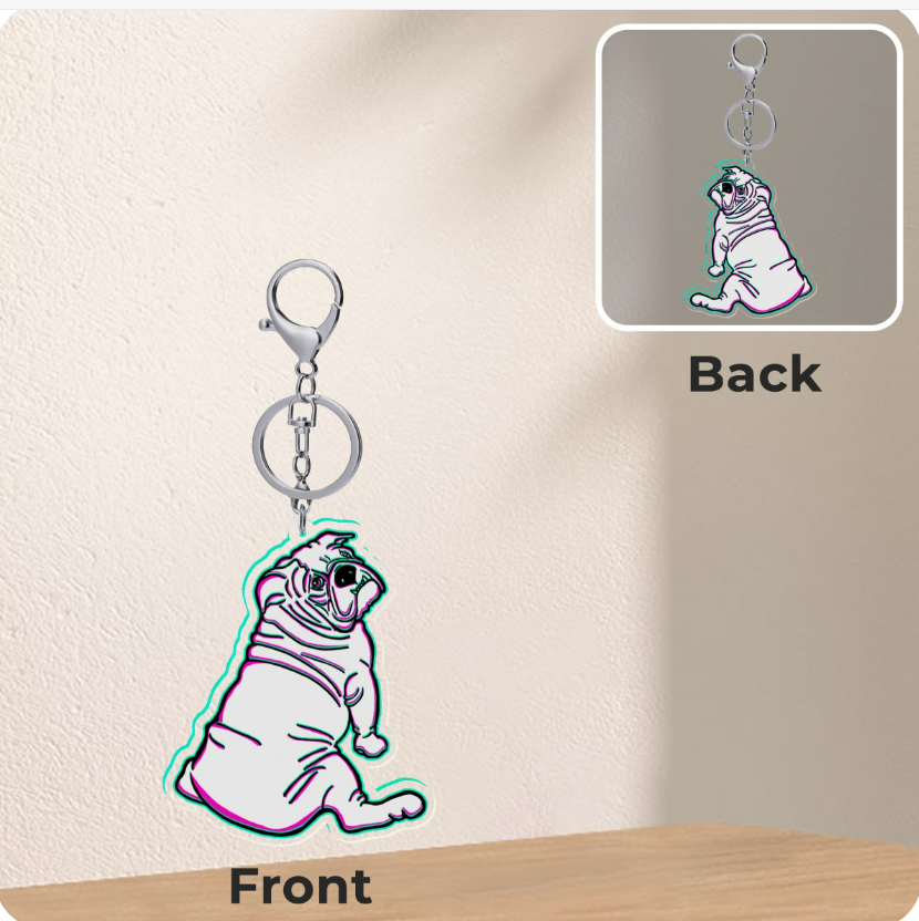 English Bulldog Acrylic keychain