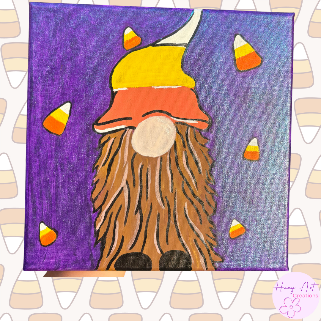 Candy Corn Gnome painting