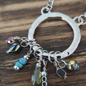 Handmade Charm Necklace on Stainless Steel Ring