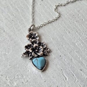 Fancy Heart Pendant on Sterling Silver chain (925)