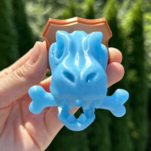 Blue T-Rex Skull & Crossbones Dinosaur Magnet – Glows In The Dark